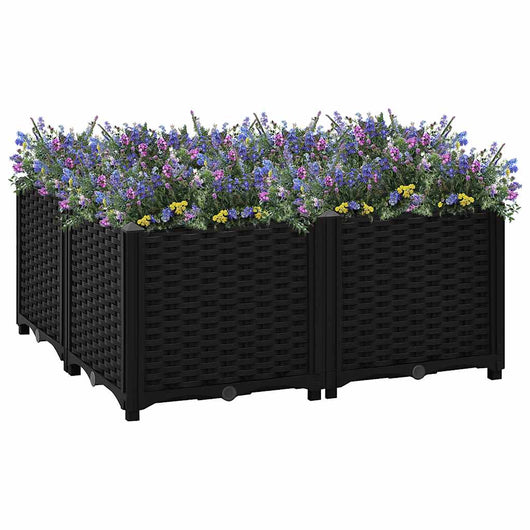 Fioriera Rialzata-Vaso da Esterno-Fioriera Elevata 80x80x38 cm in Polipropilene 734482