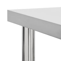 Tavolo da Lavoro Cucina con Ruote 60x30x85 cm in Acciaio Inox 51631