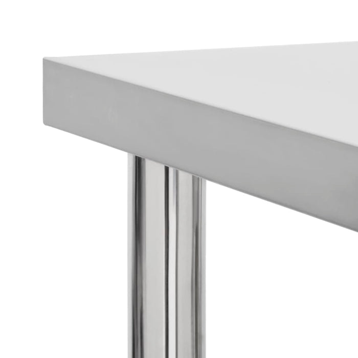 Tavolo da Lavoro Cucina con Ruote 60x30x85 cm in Acciaio Inox 51631