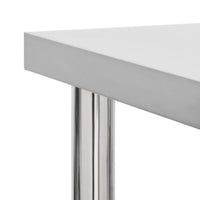 Tavolo da Lavoro Cucina con Ruote 60x60x85 cm in Acciaio Inox