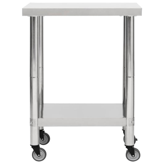 Tavolo da lavoro cucina con ruote 80 x 45 x 85 cm acciaio inox 02_0001916