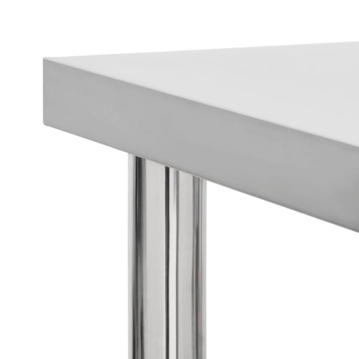 Tavolo da Lavoro Cucina con Ruote 80x45x85 cm in Acciaio Inox 51635