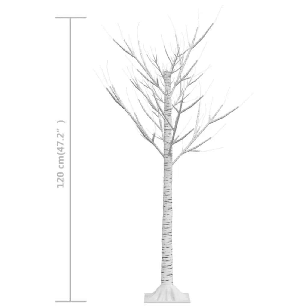 Albero Natale 128 LED 1,2 m Salice Bianco Caldo Interno Esterno 332952