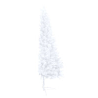 Set Albero Natale Artificiale a Metà LED Palline Bianco 150cm 3077483