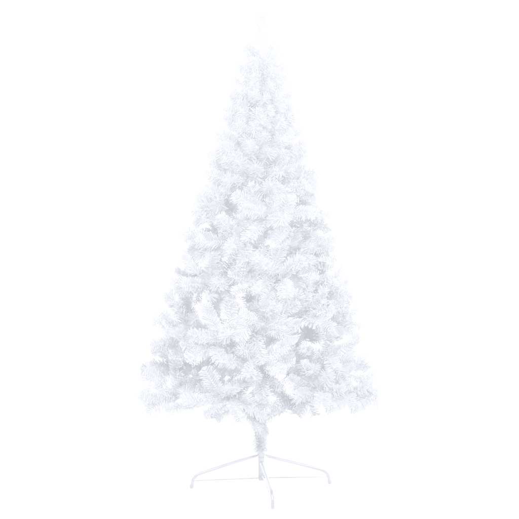 Set Albero Natale Artificiale a Metà LED Palline Bianco 150cm 3077483