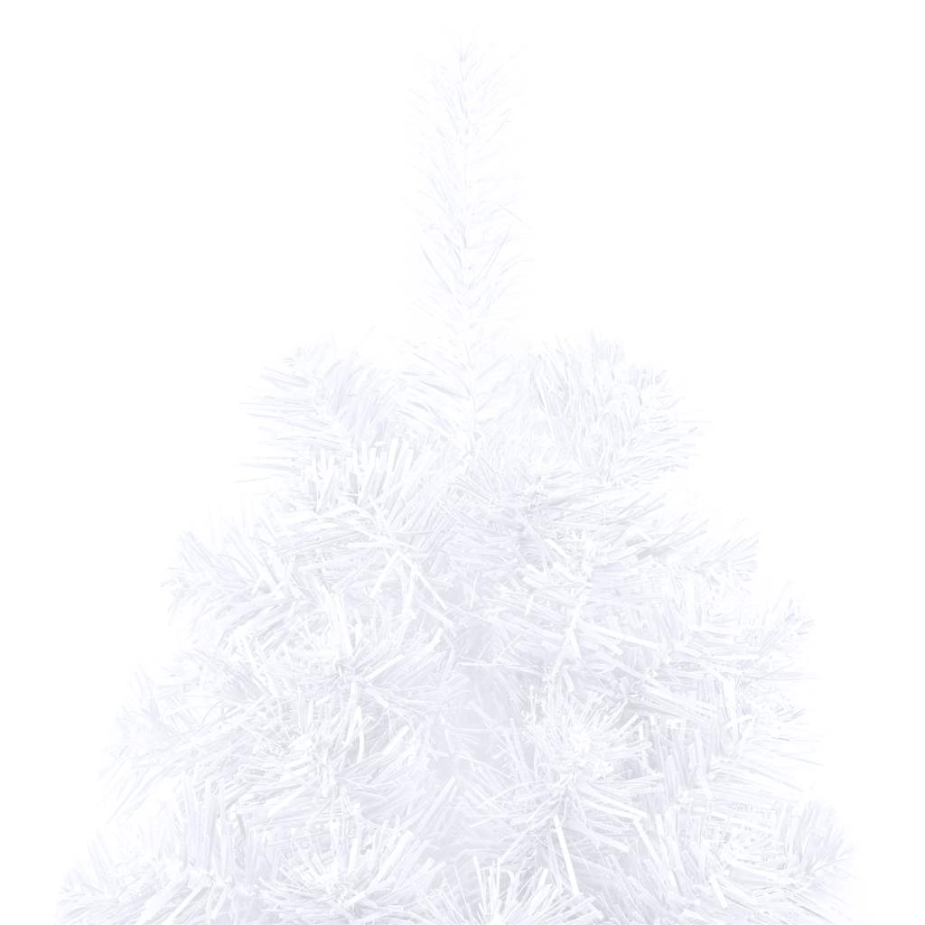 Set Albero Natale Artificiale a Metà LED Palline Bianco 150cm 3077483