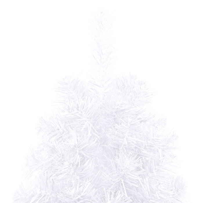 Set Albero Natale Artificiale a Metà LED Palline Bianco 150cm 3077483
