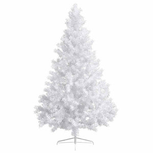 Set Albero Natale Artificiale a Metà LED Palline Bianco 180cm 3077484