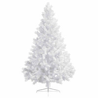 Set Albero Natale Artificiale a Metà LED Palline Bianco 210cm 3077485