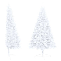 Set Albero Natale Artificiale a Metà LED Palline Bianco 240cm 3077486