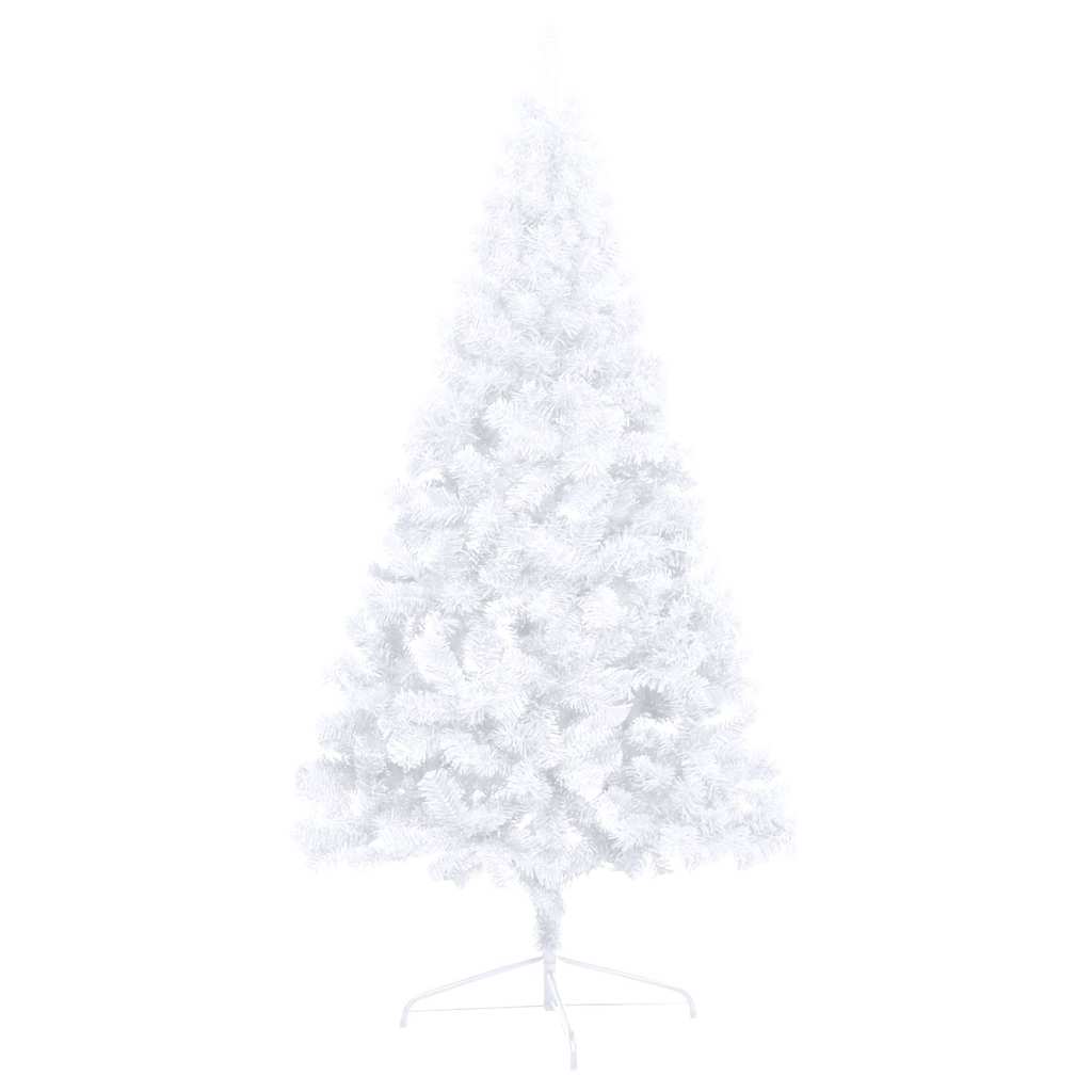 Set Albero Natale Artificiale a Metà LED Palline Bianco 240cm 3077486
