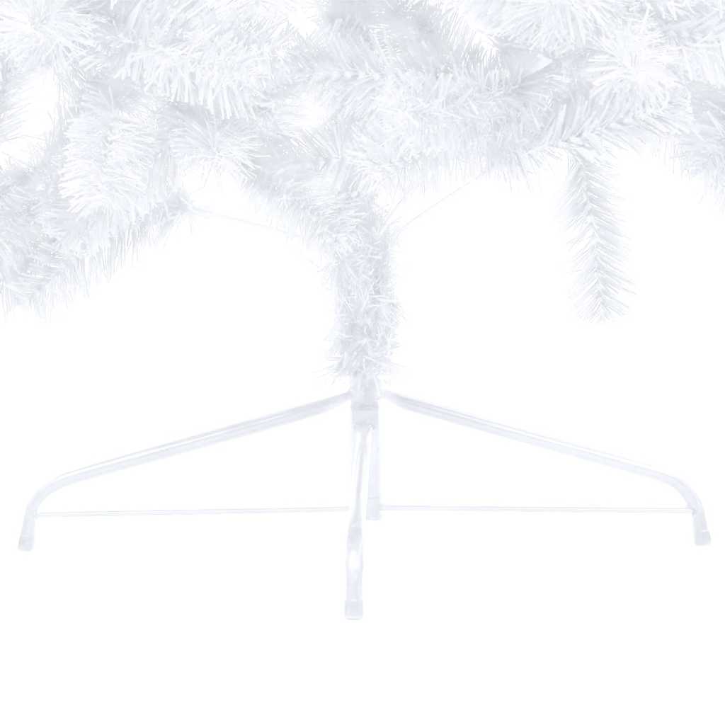 Set Albero Natale Artificiale a Metà LED Palline Bianco 240cm 3077486