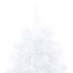 Set Albero Natale Artificiale a Metà LED Palline Bianco 240cm 3077486