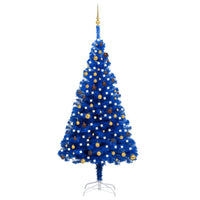 Albero di Natale Preilluminato con Palline Blu 240 cm PVCcod mxl 120768