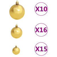 Set Albero Natale Artificiale con LED e Palline Oro 240 cm PET cod mxl 18076