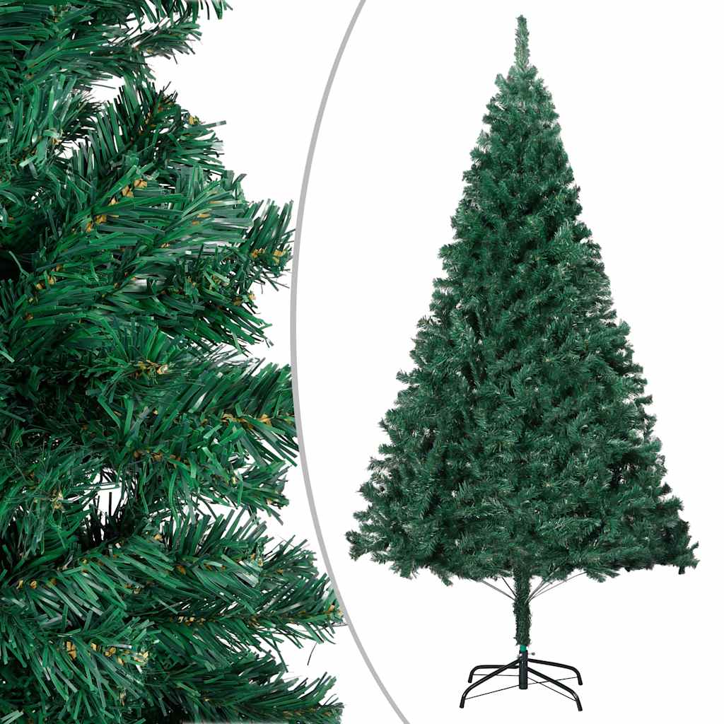 Albero di Natale Preilluminato con Palline Verde 120 cm PVC 3077534