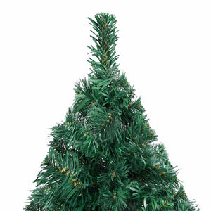 Albero di Natale Preilluminato con Palline Verde 120 cm PVC 3077534