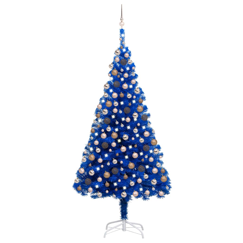 Albero di Natale Preilluminato con Palline Blu 240 cm PVCcod mxl 72858
