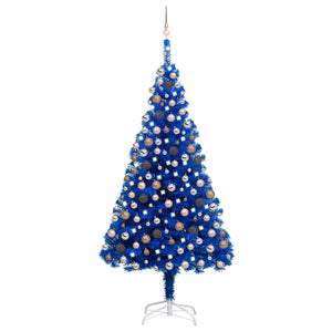 Albero di Natale Preilluminato con Palline Blu 240 cm PVCcod mxl 72858