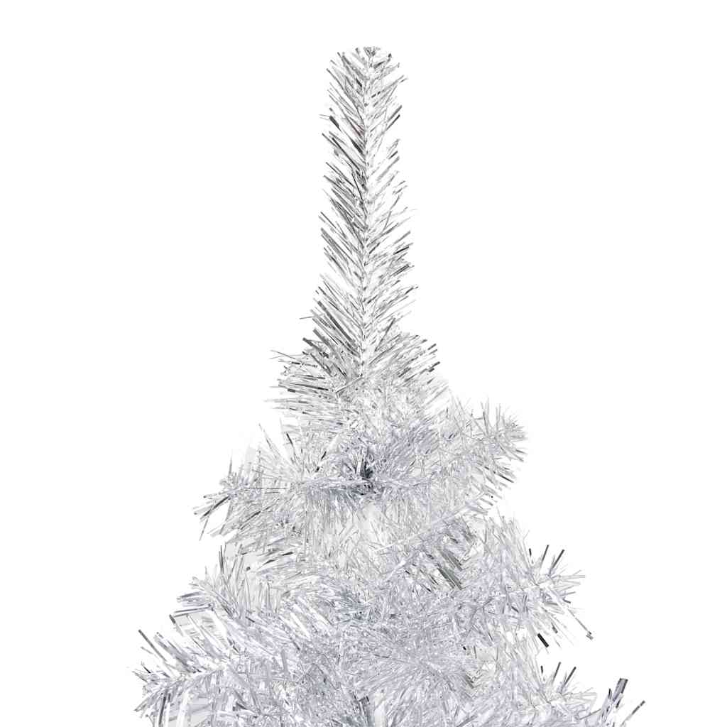 Albero di Natale Preilluminato con Palline Argento 150 cm PET 3077609