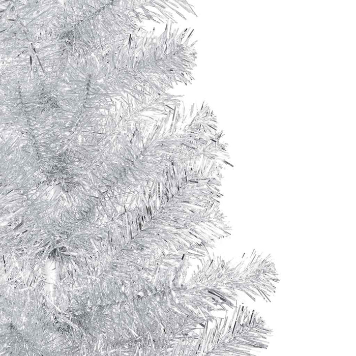 Albero di Natale Preilluminato con Palline Argento 150 cm PET 3077609