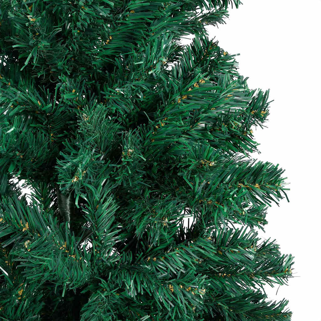 Albero di Natale Preilluminato con Palline Verde 210 cm PVC 3077623