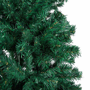 Albero di Natale Preilluminato con Palline Verde 210 cm PVC 3077623