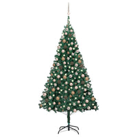 Albero di Natale Preilluminato con Palline Verde 240 cm PVCcod mxl 72860