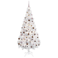 Albero di Natale Preilluminato con Palline Bianco 180 cm PVC 3077627