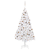 Albero di Natale Preilluminato con Palline Bianco 240 cm PVCcod mxl 120771
