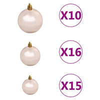 Albero di Natale Preilluminato con Palline Bianco 240 cm PVC 3077629