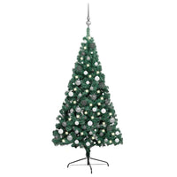 Set Albero Natale Artificiale a MetÃ  LED e Palline Verde 240cm  cod mxl 17225