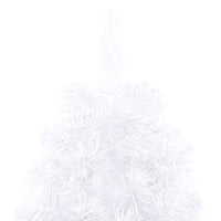 Albero di Natale a Metà Preilluminato con Palline Bianco 180 cm 3077656