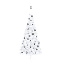 Set Albero Natale Artificiale a MetÃ  LED Palline Bianco 240cm  cod mxl 26308