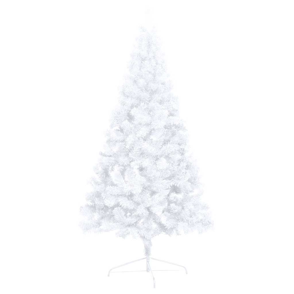 Albero di Natale a Metà Preilluminato con Palline Bianco 240 cm 3077658