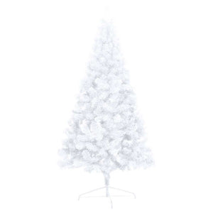 Albero di Natale a Metà Preilluminato con Palline Bianco 240 cm 3077658
