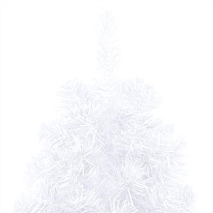 Albero di Natale a Metà Preilluminato con Palline Bianco 240 cm 3077658