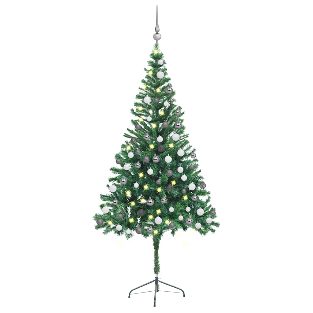 Set Albero Natale Artificiale con LED e Palline 180 cm 564 Rami  cod mxl 24273