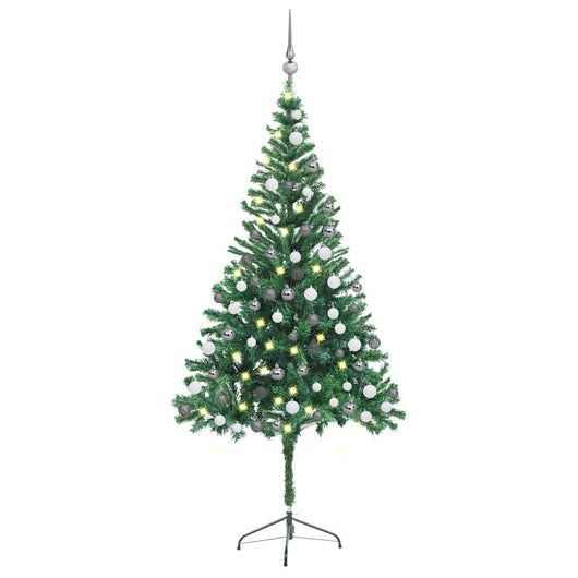 Set Albero Natale Artificiale con LED e Palline 180 cm 564 Rami  cod mxl 24273