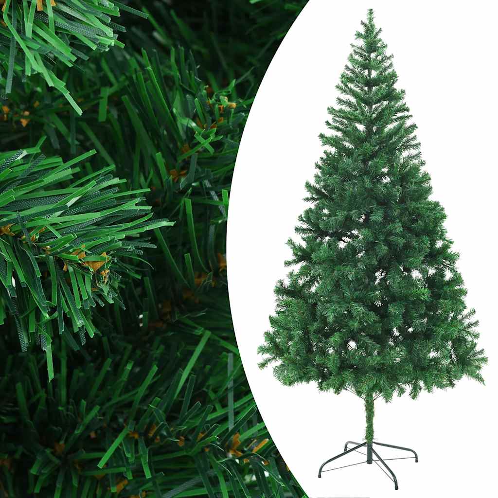 Albero di Natale Preilluminato Palline Bianco 210 cm 910 Rami 3077662