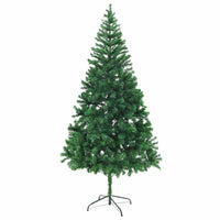 Albero di Natale Preilluminato Palline Bianco 210 cm 910 Rami 3077662