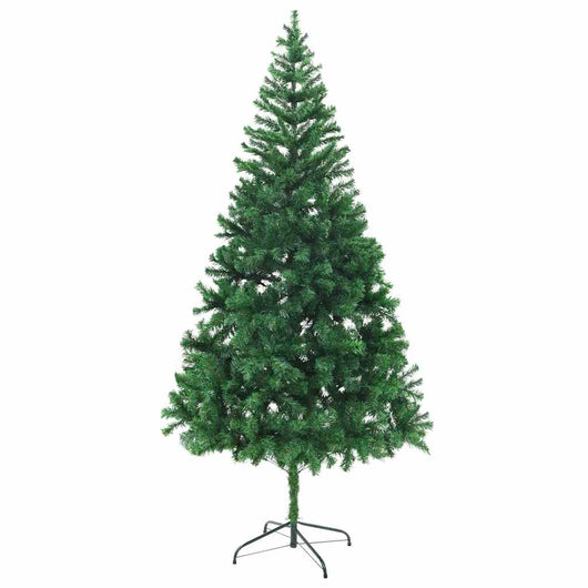 Albero di Natale Preilluminato Palline Bianco 210 cm 910 Rami 3077662