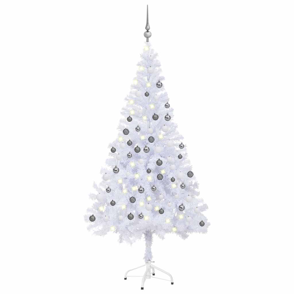 Albero di Natale Preilluminato con Palline 180 cm 620 Rami 3077666