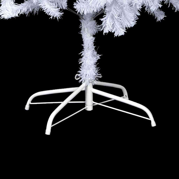 Albero di Natale Preilluminato Palline Bianco 210 cm 910 Rami 3077667