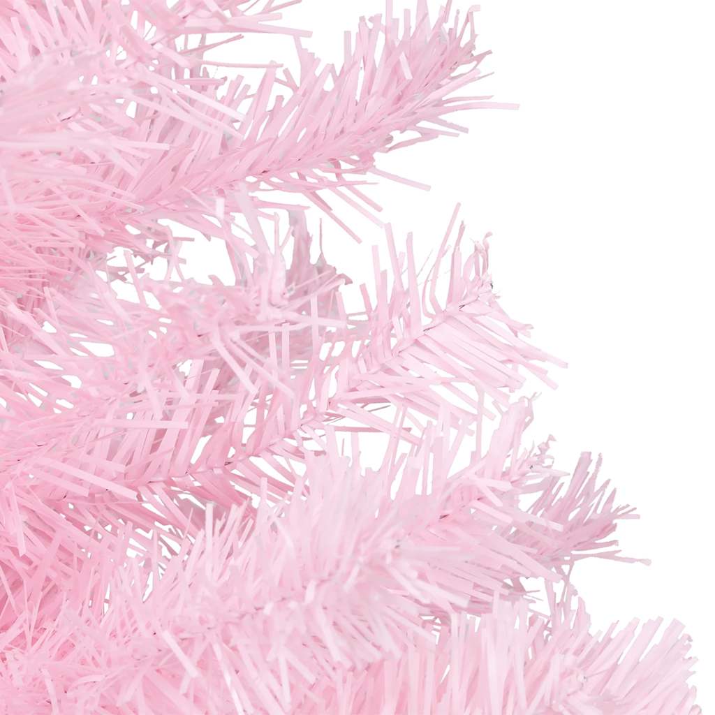 Albero di Natale Preilluminato con Palline Rosa 120 cm PVC 3077669