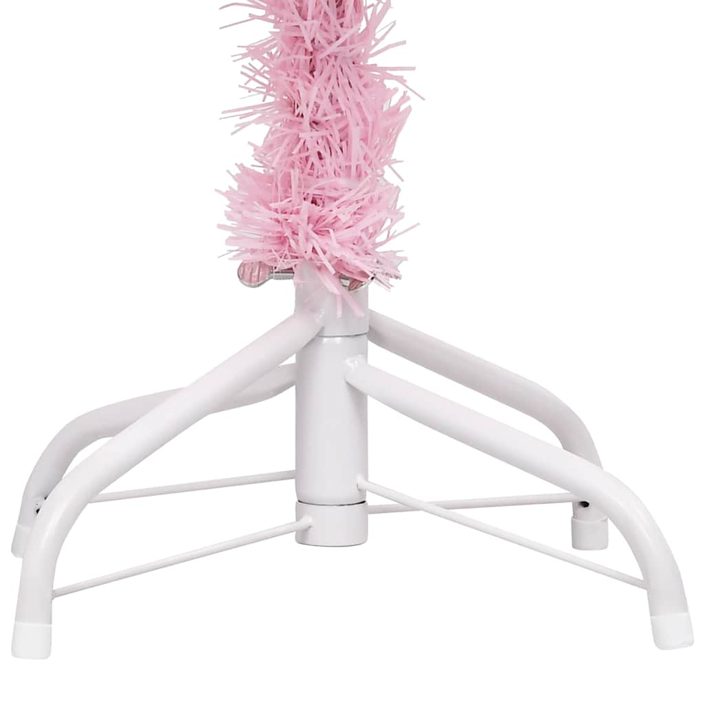 Albero di Natale Preilluminato con Palline Rosa 120 cm PVC 3077669