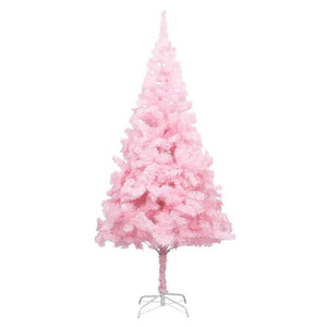 Set Albero Natale Artificiale con LED e Palline Rosa 210 cm PVC  cod mxl 38674