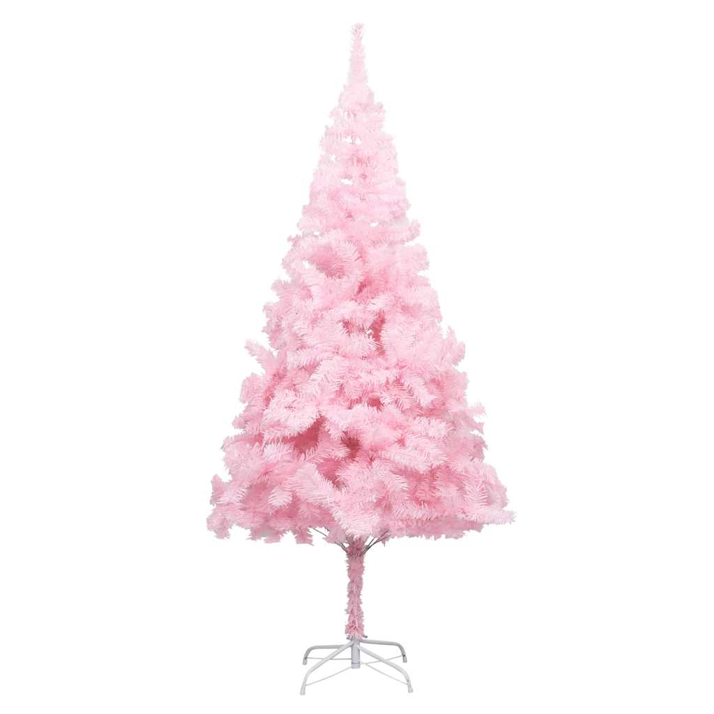 Albero di Natale Preilluminato con Palline Rosa 210 cm PVC 3077672