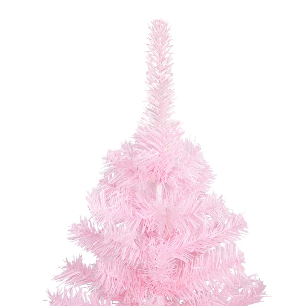 Albero di Natale Preilluminato con Palline Rosa 210 cm PVC 3077672
