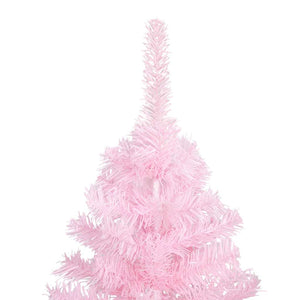 Albero di Natale Preilluminato con Palline Rosa 210 cm PVC 3077672